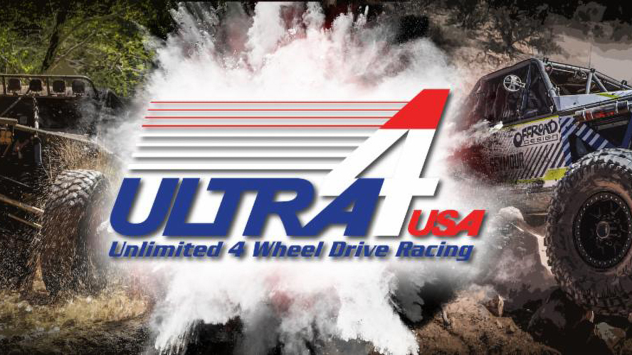 Ultra4 Racing logo with vehicles in background