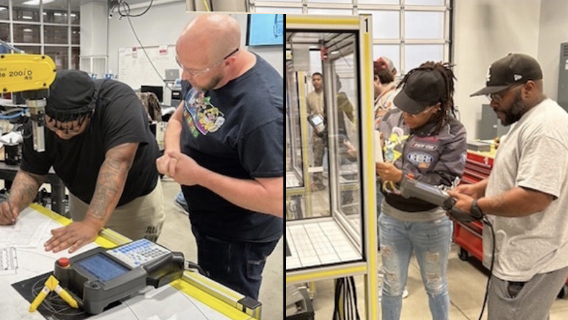 Split screen of employees in YTMM Maintenance Apprenticeship Program