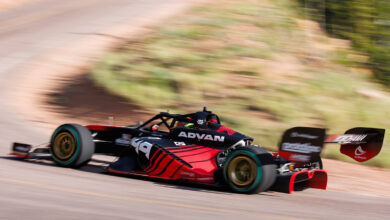 Yokohama Tire-sponsored Robin Shute racing at 2026 Pikes Peak
