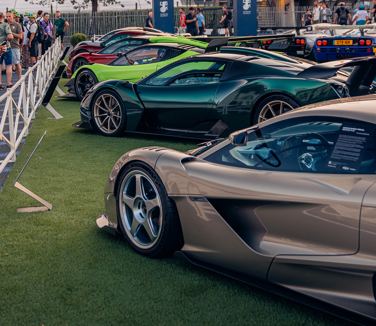 Lineup of Gordon Murray supercars