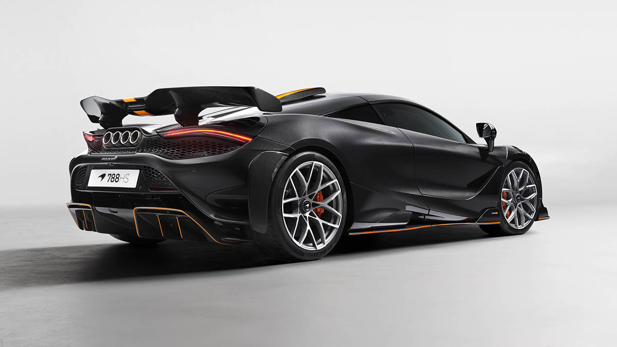 The McLaren 788HS three-quarter rear view