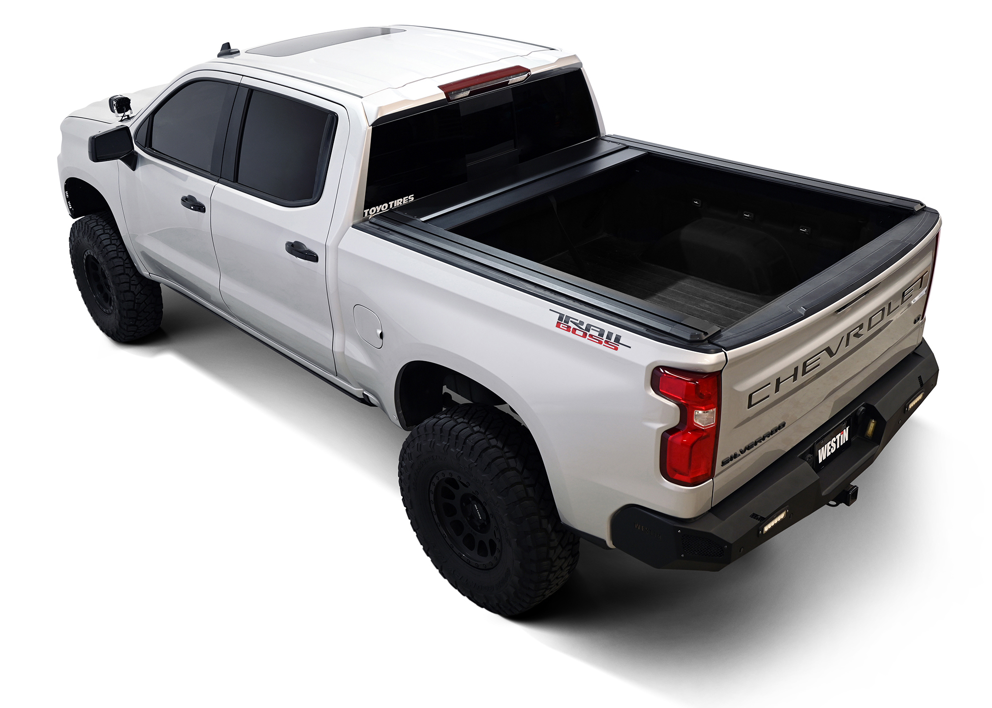 New Westin Manual Retractable Tonneau Cover mounted on truck