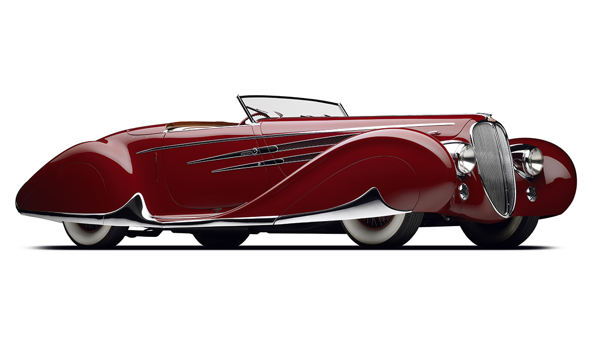 1939 Delahaye T-165 V-12 “World’s Fair" on white background