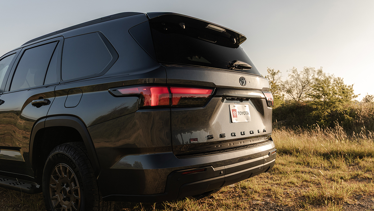 2027 Toyota Sequoia Trailhunter closeup of rear