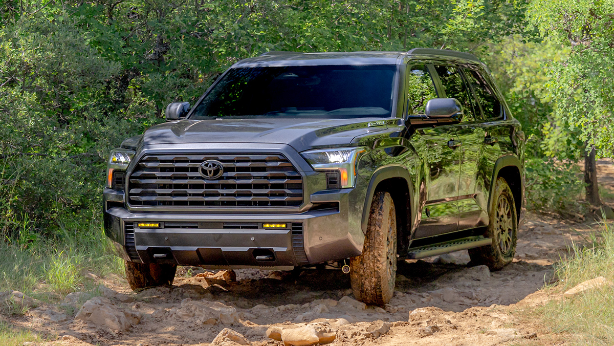 2027 Toyota Sequoia Trailhunter on dirt road