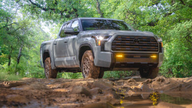 New 2027 Toyota Tundra parked on wet clay
