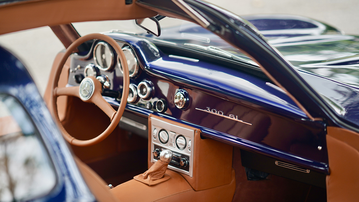 Signature Autosports coachbuilt Mercedes-Benz 300 SL Gullwing-inspired coupe interior