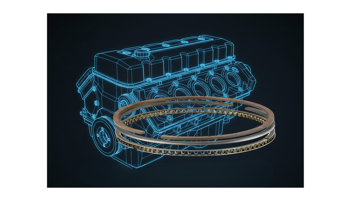 Import Performance total seal piston rings with engine silhouette