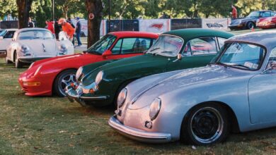 Porsches at Luftgekühlt in grass