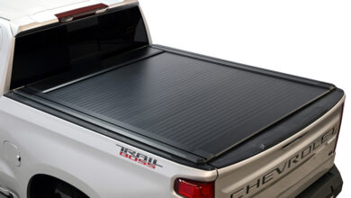 New Westin Manual Retractable Tonneau Cover mounted on truck