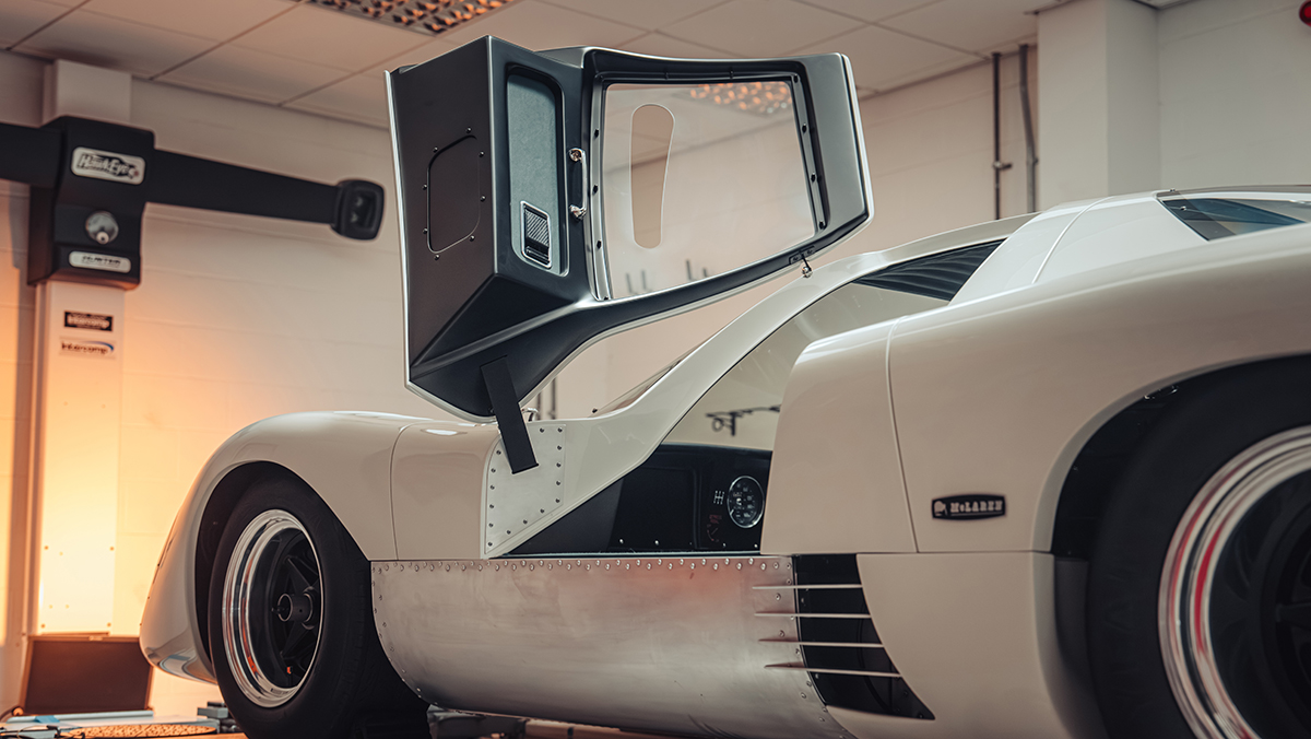 McLaren M6GT with butterfly door open