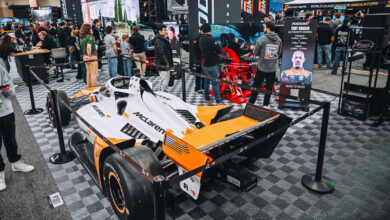 McLaren race car on display at PRI Show 2025