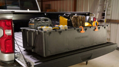 RanchRoad cargo box loaded with gear in truck bed