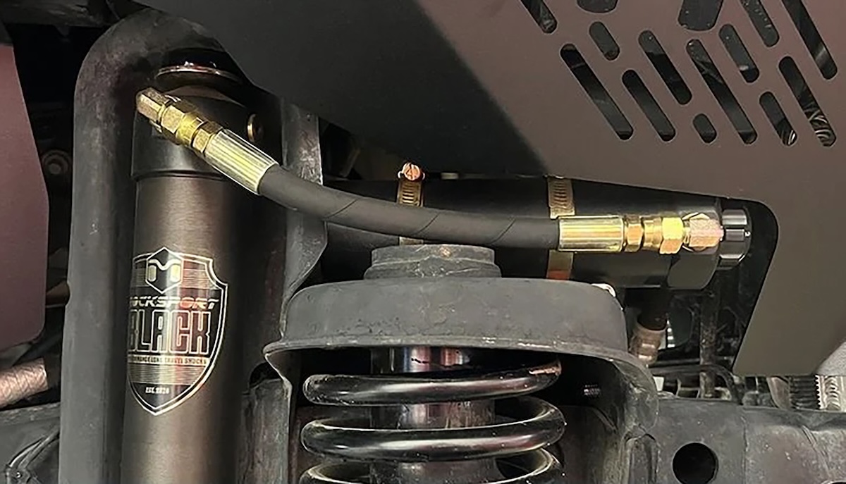 Shocks metalcloak on-vehicle system closeup