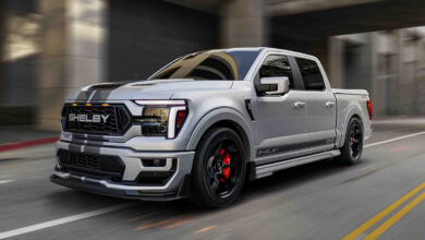 Silver Shelby F-150 Super Snake SuperCrew driving on road