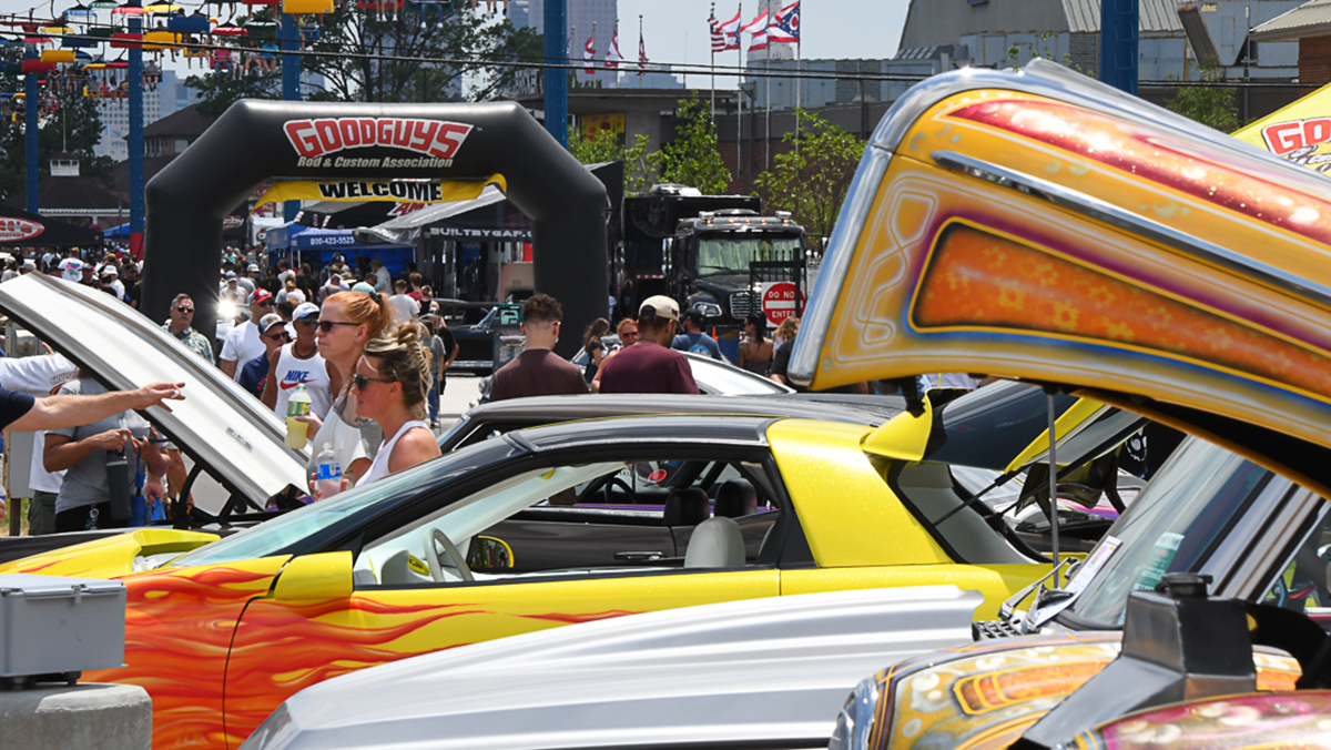 Cars and crowds