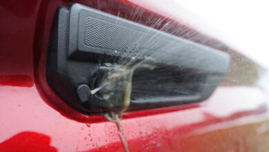 ClearVU spraying rear camera to clean it