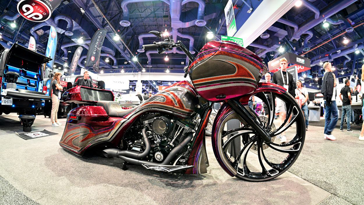 Custom motorcycle at SEMA show