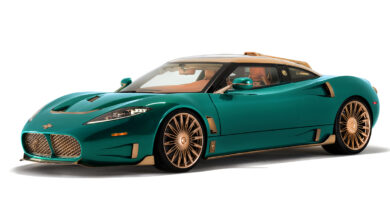 The Spyker C8 Preliator XXV Coupé on a white background