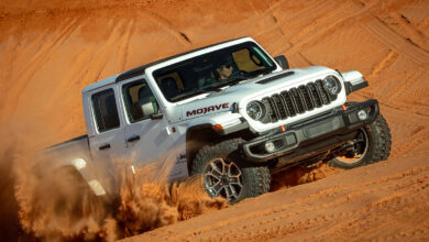 Jeep Gladiator Mojave driving through desert