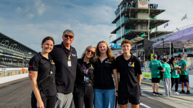 Jim and family at racetrack