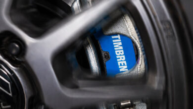 Closeup of Timbren BES brakes through wheel