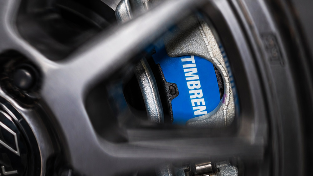 Closeup of Timbren BES brakes through wheel