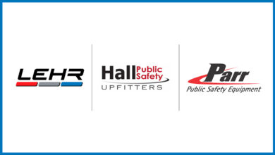 LEHR, Hall Public Safety Upfitters, and Parr Public Safety Equipment Logos