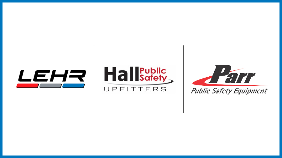 LEHR, Hall Public Safety Upfitters, and Parr Public Safety Equipment Logos