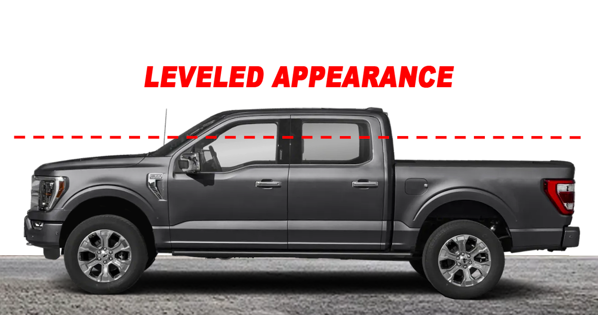 lifts & leveling kits gabriel leveled truck graphic with dotted line