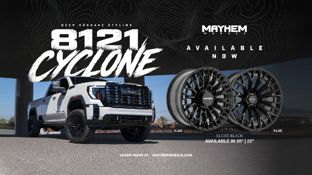 Picture of GMC truck and Mayhem Cyclone wheels