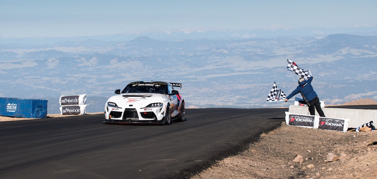 Road Racing Yokohama racer crosses finish line at Pikes Peak