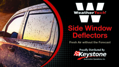 WeatherTech Side Window Deflectors, available through Keystone Automotive Operations.