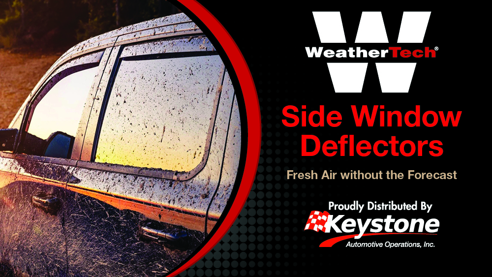WeatherTech Side Window Deflectors, available through Keystone Automotive Operations.
