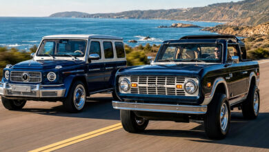 Vintage Modern Classic Modern truck and Vintage G Wagon