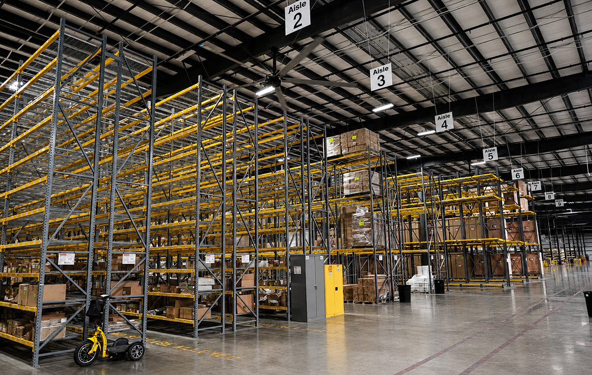 Warehouse area in the BendPak Donald R. Henthorn Industrial Complex in Alabama