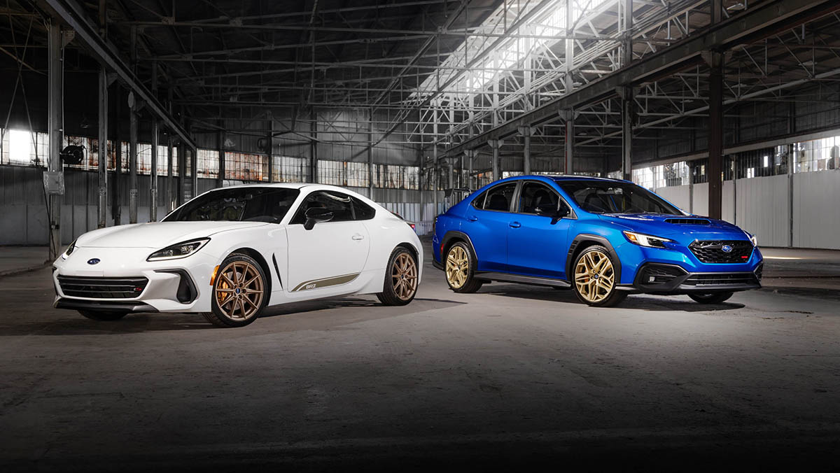 2027 Subaru BRZ ZC15 and 2027 Subaru WRX GD25 in warehouse
