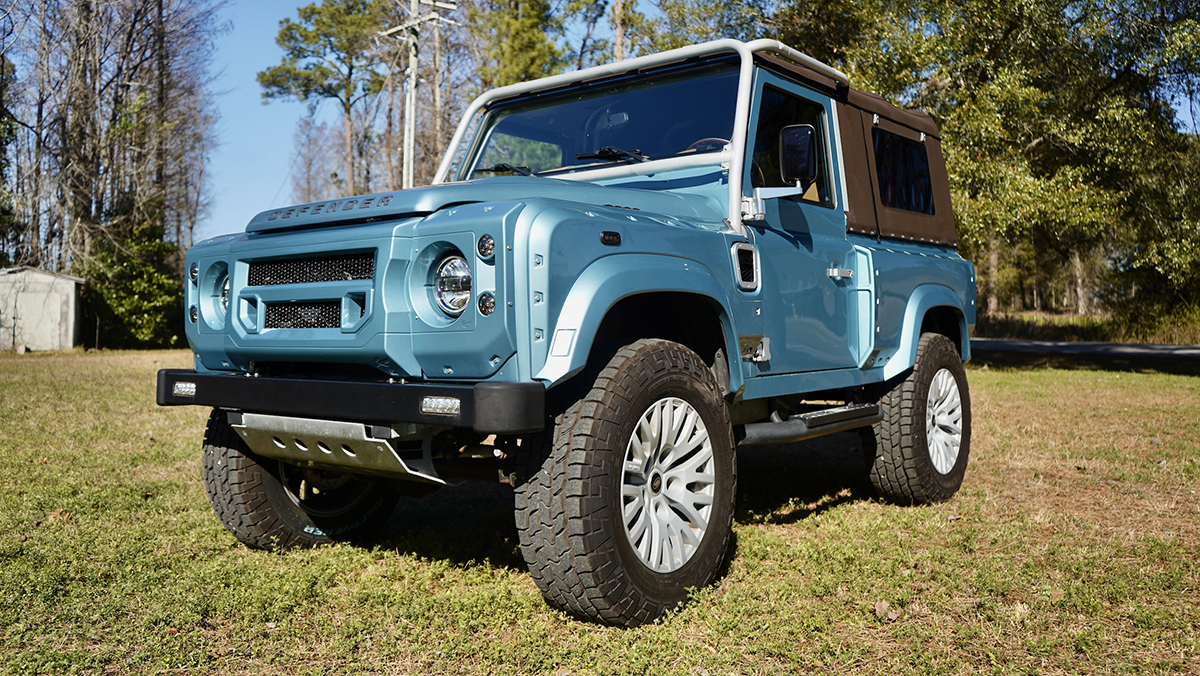 Widebody Viking Blue Metallic 2-Door Soft Top Land Rover Defender