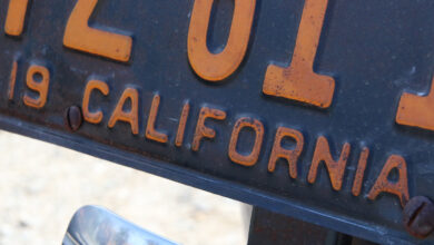 Closeup of California license plate