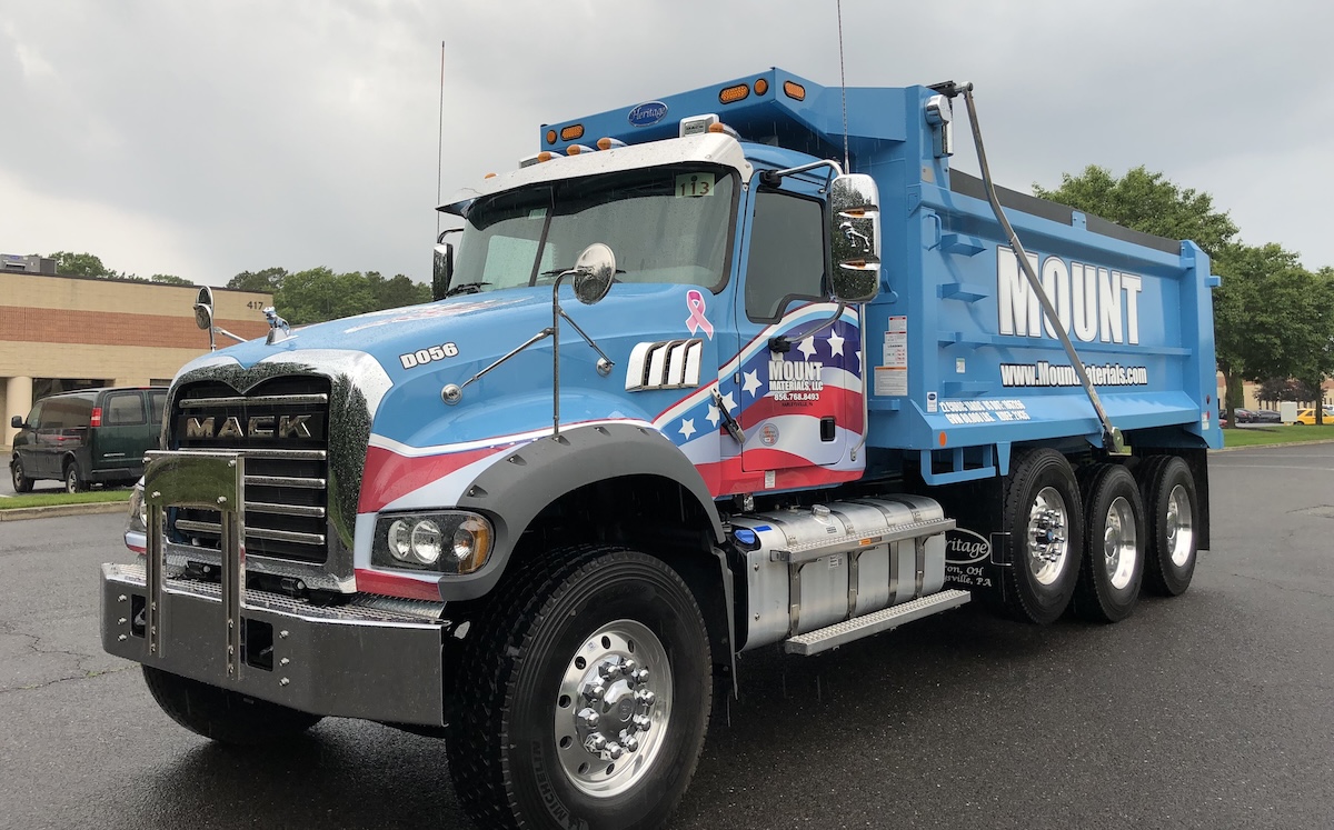 big-vehicle wraps always a good sign dump truck us flag