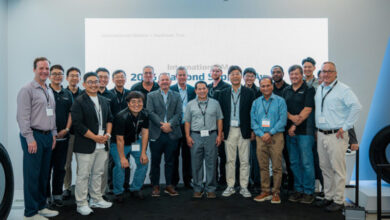 Hankook Tire team accepting award on stage