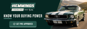 Hemming Financing graphic with green Mustang