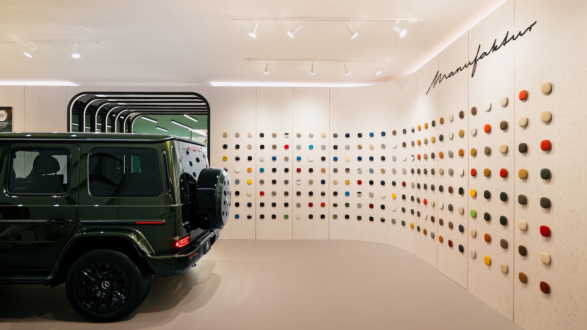 Mercedes-Benz Studio Toronto display exterior interior color room