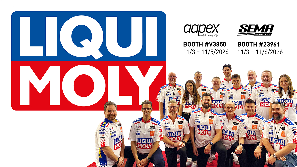 LIQUI MOLY logo with group of LIQUI MOLY team members