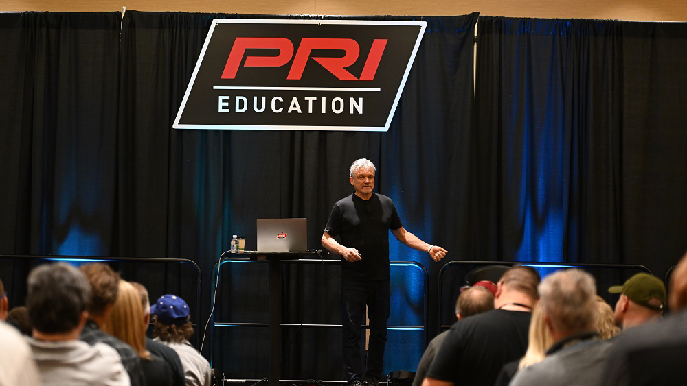 Alex Striler on PRI Show stage