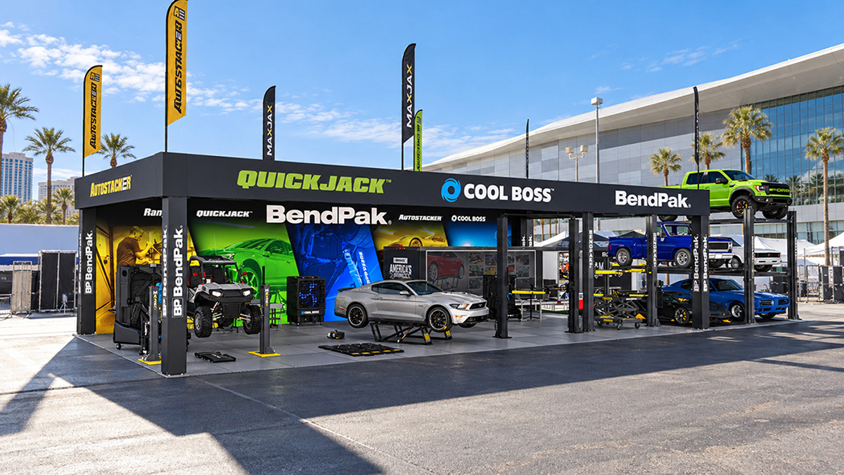 BendPak outdoor booth at SEMA Show