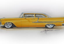Illustration of restored 1955 Chevrolet Delray