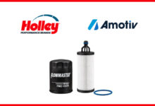 Holley and Amotiv logos with product shots
