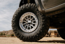 Closeup of 711-HD Bead Grip wheel by Method Race Wheels on truck.