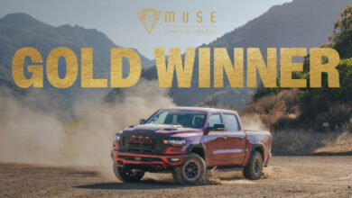 Roush RAM truck and MUSE Gold Winner text